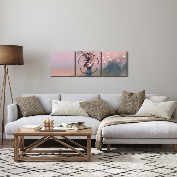Obraz - Oživlá příroda (s hodinami) (90x30 cm)
