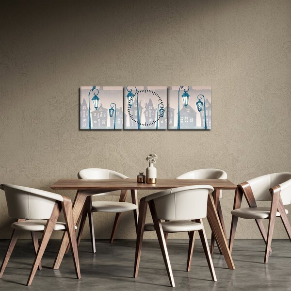 Obraz - Havrani strážící město (s hodinami) (90x30 cm)