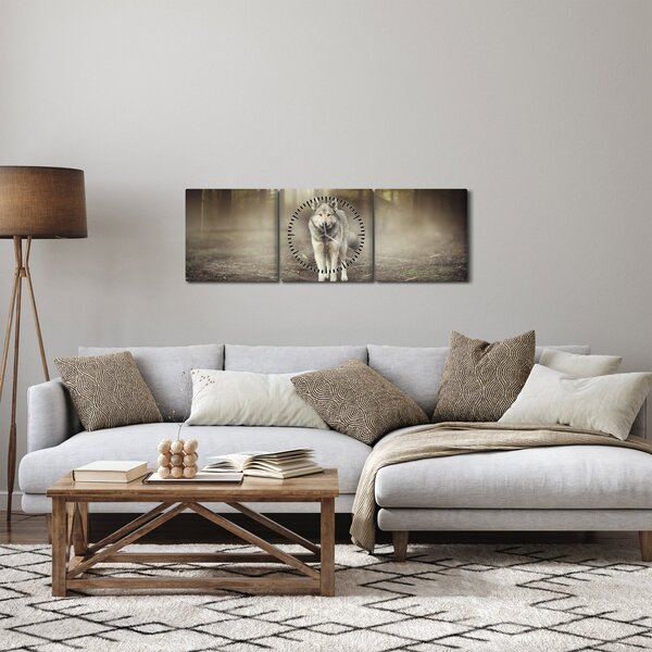 Obraz - Strážce lesa (s hodinami) (90x30 cm)