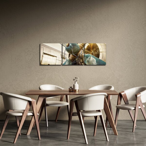 Obraz - Vrtule starého letadla (s hodinami) (90x30 cm)