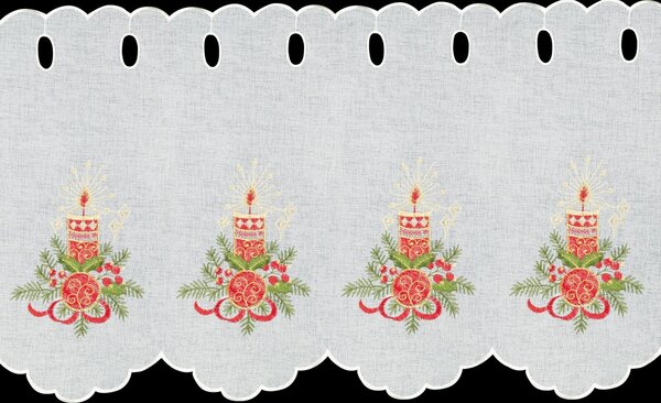KRÁTKÁ ZÁCLONA NA POUTKÁCH XMAS15 145X40 CM VZOROVANÁ