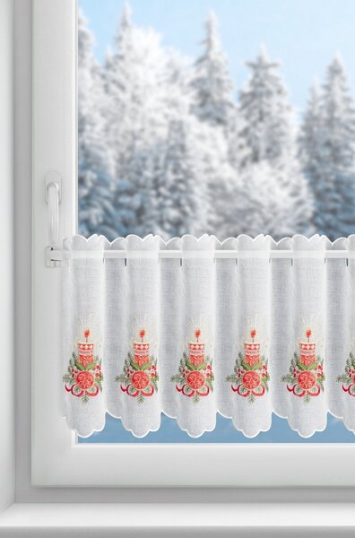 KRÁTKÁ ZÁCLONA NA POUTKÁCH XMAS15 145X40 CM VZOROVANÁ