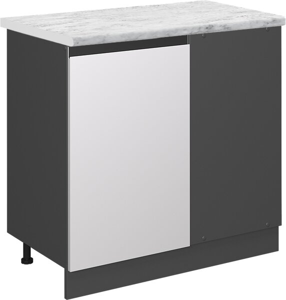 Rohová skříňka Vicco R-Line Bílá 86 cm PD Mramor, Model 45566