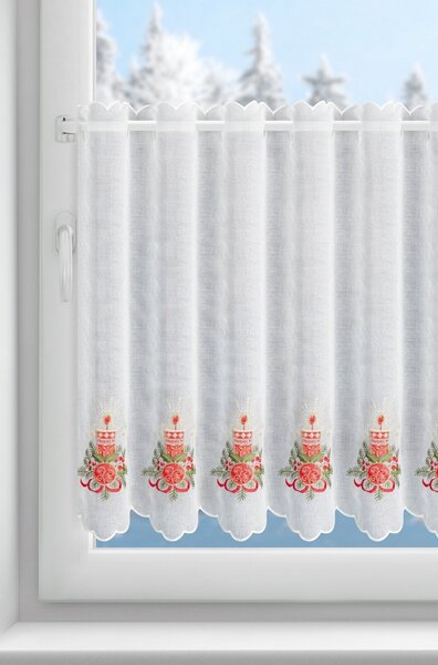 KRÁTKÁ ZÁCLONA NA POUTKÁCH XMAS15 145X70 CM VZOROVANÁ