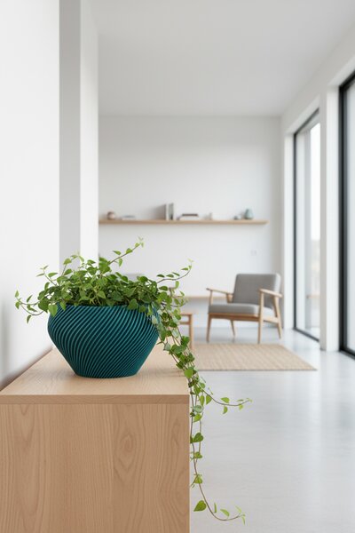 KVĚTINÁČ TORACE - S jedinečným designem, transformative teal