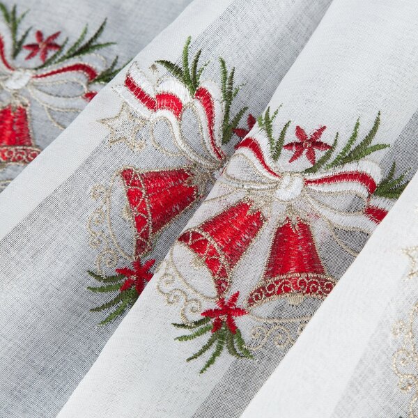 KRÁTKÁ ZÁCLONA NA POUTKÁCH XMAS16 145X40 CM VZOROVANÁ