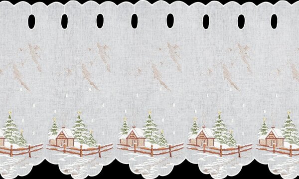 KRÁTKÁ ZÁCLONA NA POUTKÁCH XMAS17 145X40 CM VZOROVANÁ
