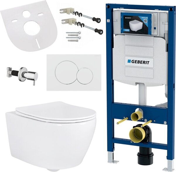 Geberit závěsný sprchový klozet bez ráfku klozet Taharet/bidet ventil předstěnová sada prvků