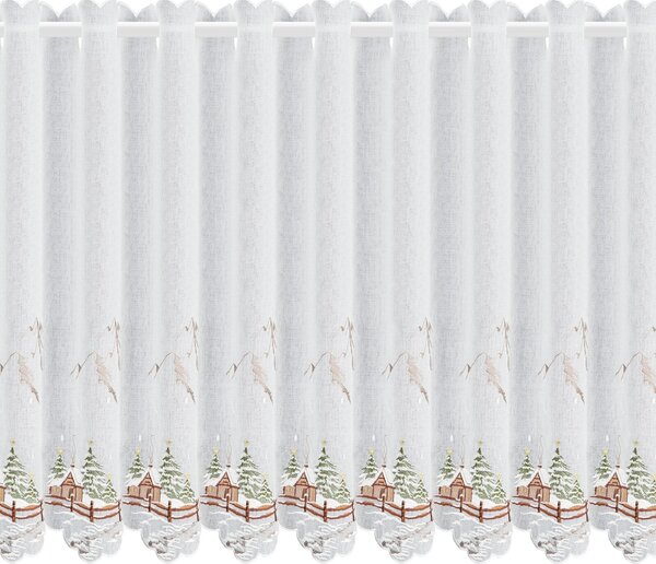 KRÁTKÁ ZÁCLONA NA POUTKÁCH XMAS17 145X70 CM VZOROVANÁ
