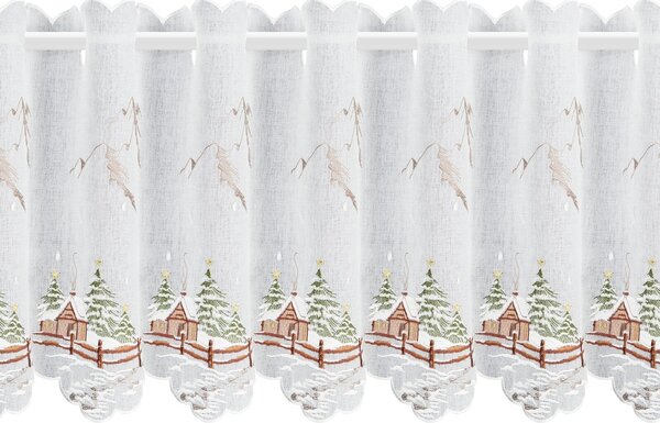 KRÁTKÁ ZÁCLONA NA POUTKÁCH XMAS17 145X40 CM VZOROVANÁ