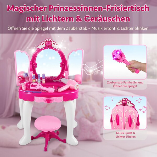 Kinderplay dětský toaletní stoleček pro princezny, růžová