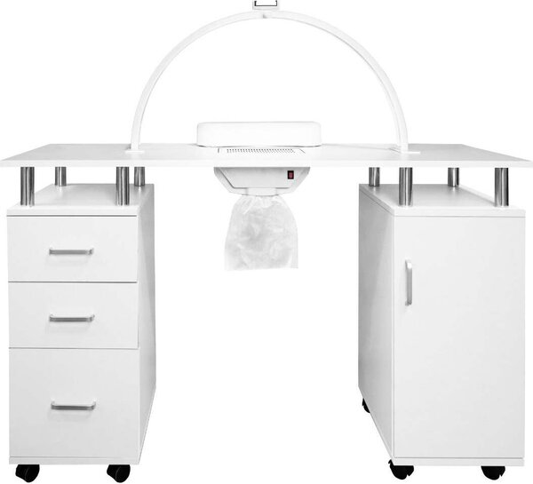 Profesionální salonní manikúrní stůl a LED půlměsícová lampa