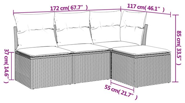 4dílná zahradní sedací souprava s poduškami béžová polyratan 3217498