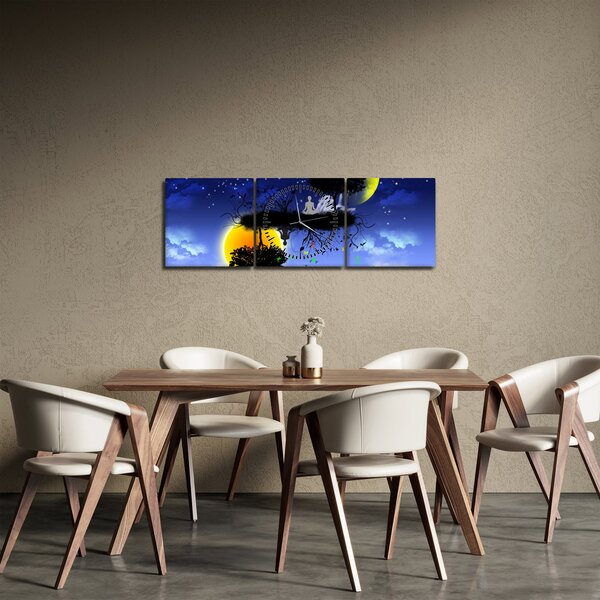 Obraz - Reflekce rovnováhy (s hodinami) (90x30 cm)