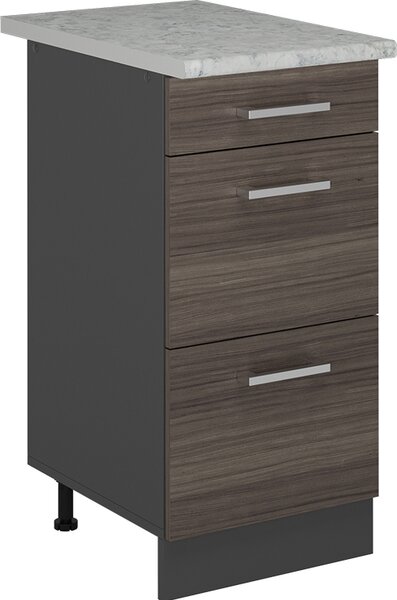 Spodní skříňka kuchyňské linky Vicco R-Line Ušlechtilá šedá 40 cm se zásuvkami, AP mramor, Model 53517