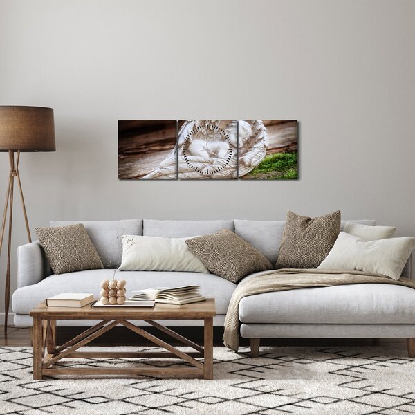 Obraz - Spící andílek (s hodinami) (90x30 cm)