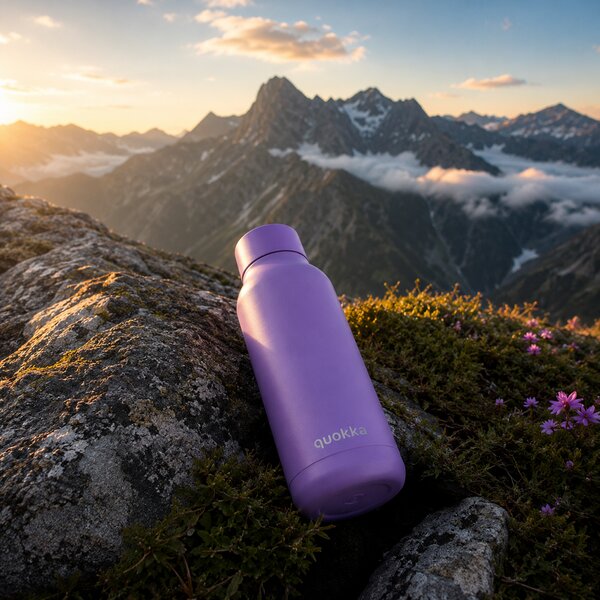 Nerezová termoláhev Solid Powder, 510ml, Quokka, tmavě fialová