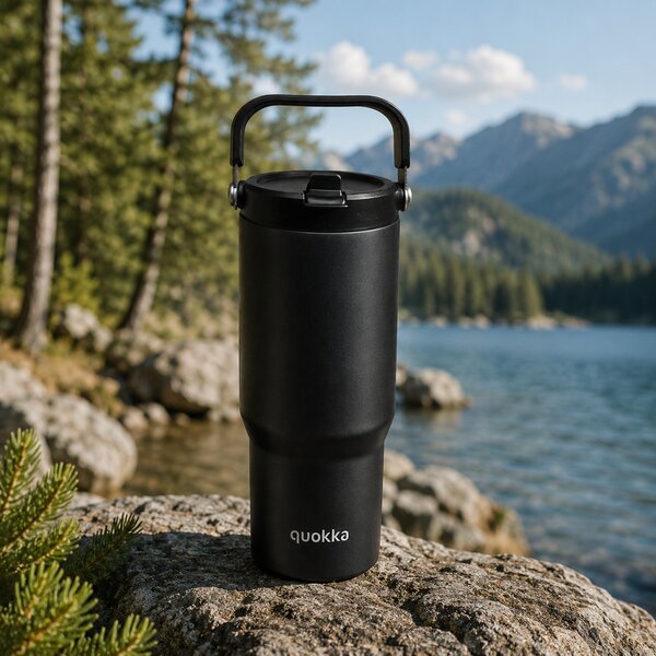 Termohrnek Core s poutkem, 860ml, Quokka, černý