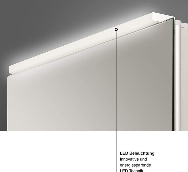 Zrcadlová skříňka s osvětlením Talos Mirage 40x60x13,1 cm - kvalitní hliníkový korpus s kolébkovým spínačem - světelné zrcadlo s neutrálním bílým světlem - koupelnová zrcadlová skříňka