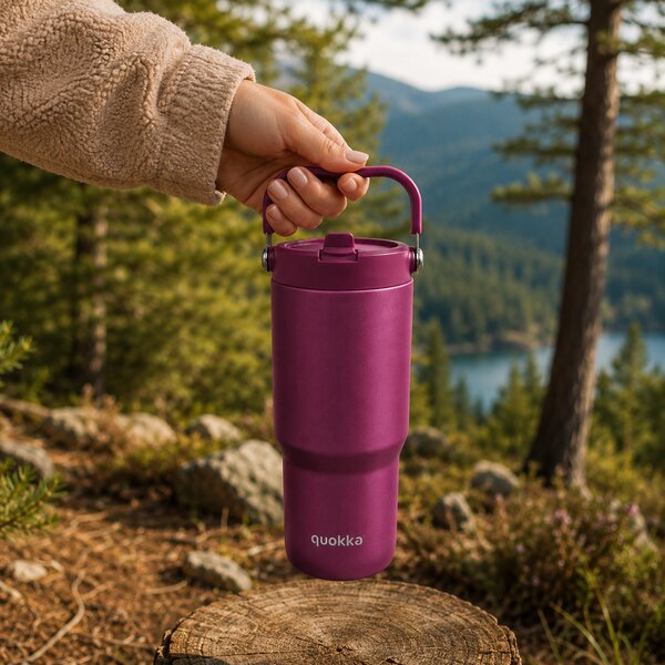 Termohrnek Core s poutkem, 860ml, Quokka, vínový