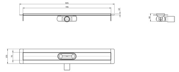 ACO ShowerDrain C tělo odtokového žlábku 78.5 cm ocel 9010.88.23