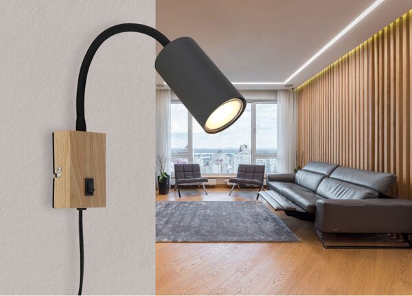 Globo Lighting Robby nástěnné svítidlo 1x25 W dřevo-grafitová 57911WG