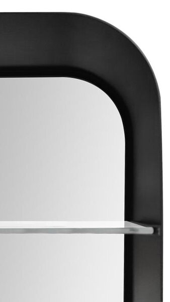 Koupelnová zrcadlová skříňka Talos Oval 40x60x10 cm - zrcadlo s kvalitním hliníkovým korpusem v matné černé barvě - koupelnová zrcadlová skříňka