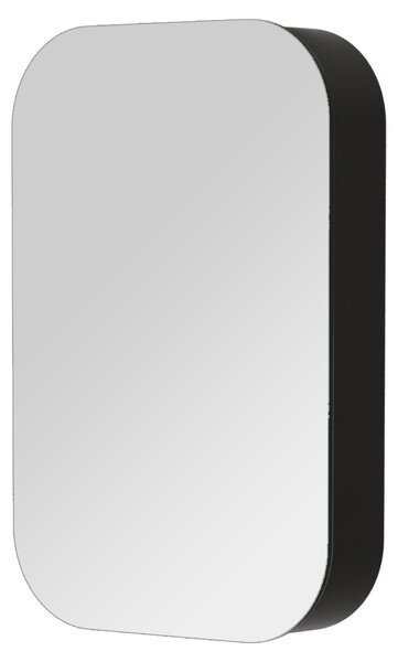 Koupelnová zrcadlová skříňka Talos Oval 40x60x10 cm - zrcadlo s kvalitním hliníkovým korpusem v matné černé barvě - koupelnová zrcadlová skříňka