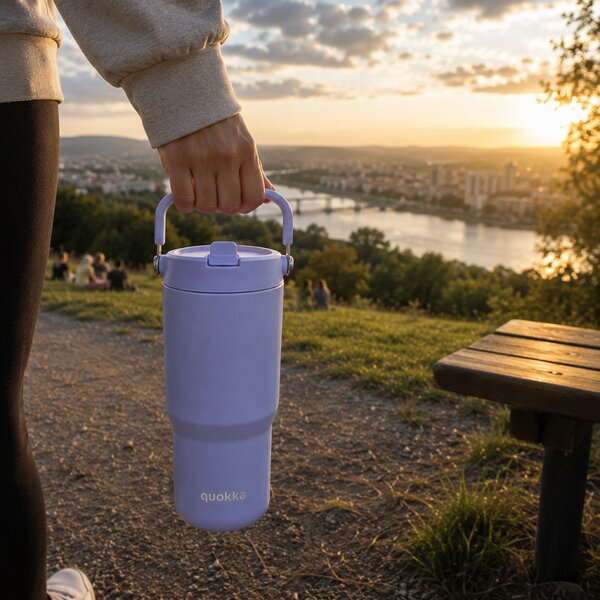 Termohrnek Core s poutkem, 860ml, Quokka, levandulový