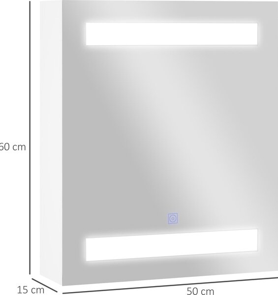 LED zrcadlová skříňka Světelné zrcadlo Koupelnové zrcadlo Koupelnová skříňka Koupelnové zrcadlo Nástěnné zrcadlo 15W (Model 1)