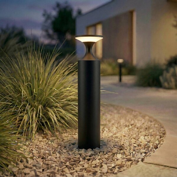 Lucande LED osvětlení cesty Navor, výška 50 cm, černé, IP65, Černá, Hliník, Moderní