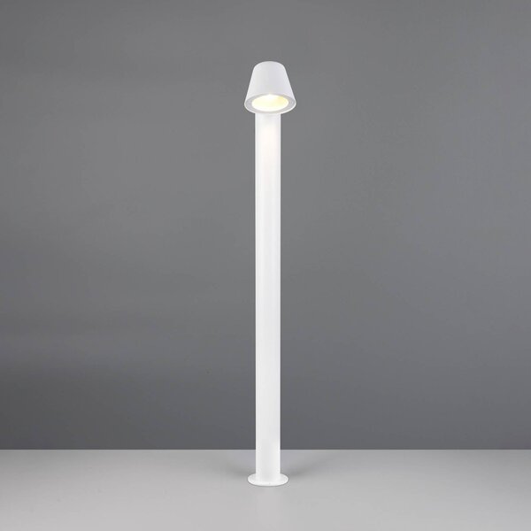 Trio Lighting Osvětlení cesty Beni, bílé matné, výška 100 cm, kov, stmívatelný, Černá, kov, Moderní