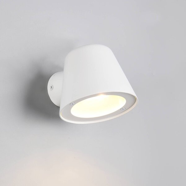 Trio Lighting Venkovní nástěnné svítidlo Beni, matná bílá, šířka 11 cm, kov, stmívatelný, Bílá / opál, kov, Moderní