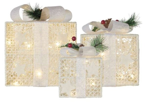 EMOS LED dárky s ozdobou Gift teplá bílá