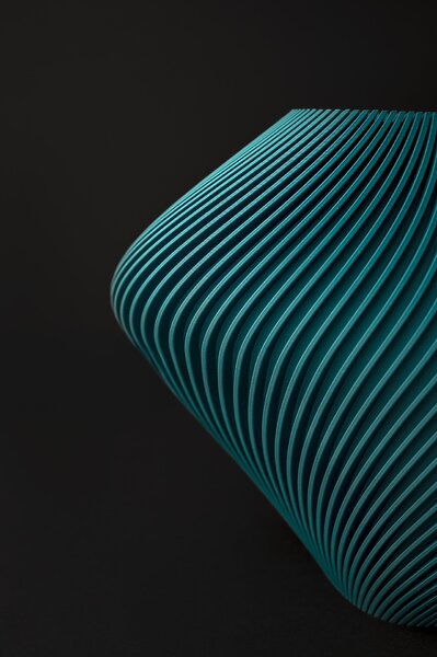 TORACE TRILOGIA - Váza, květináč a difuzér, dokonalá symetrie organických forem, transformative teal