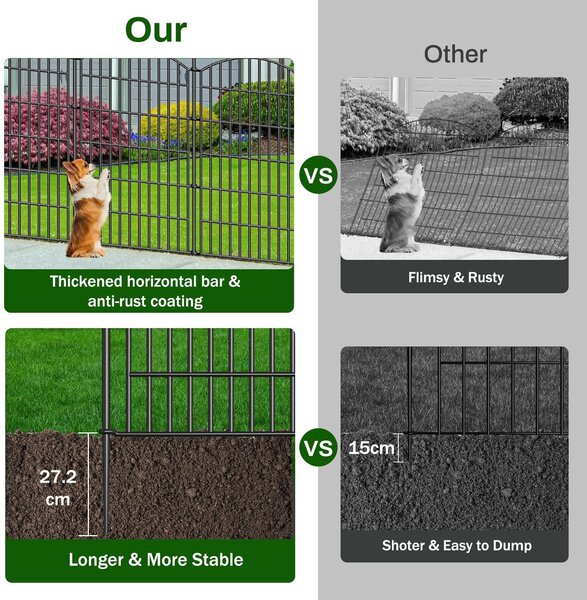 Plotový panel pro psy - Dekorativní zahradní plot - Bez zapichování - Model 11
