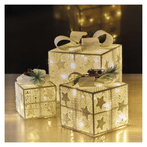 EMOS LED dárky s ozdobou Gift teplá bílá