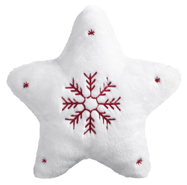 VÁNOČNÍ DEKORAČNÍ POLŠTÁŘ SNOWFLAKE2 36X36 CM BÍLÝ