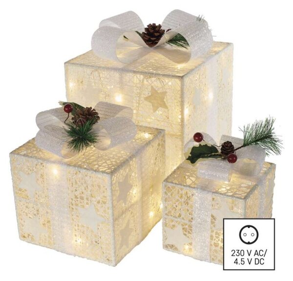 EMOS LED dárky s ozdobou Gift teplá bílá