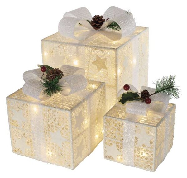 EMOS LED dárky s ozdobou Gift teplá bílá