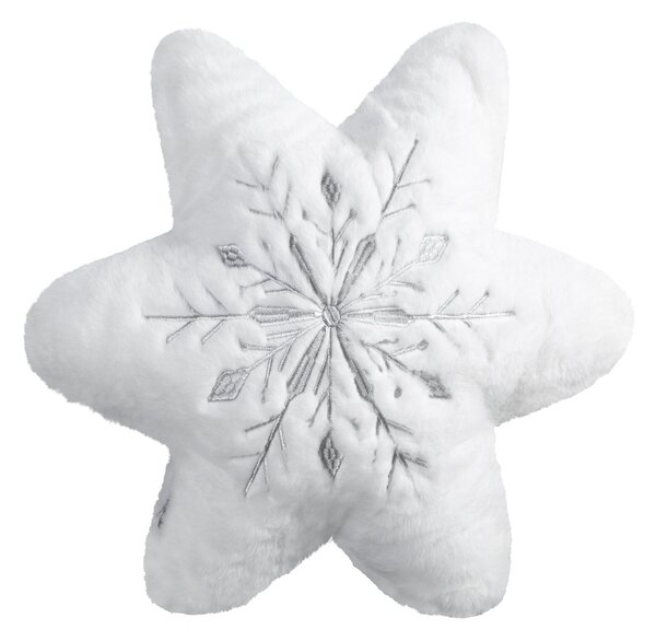 VÁNOČNÍ DEKORAČNÍ POLŠTÁŘ SNOWFLAKE1 43X43 CM BÍLÝ