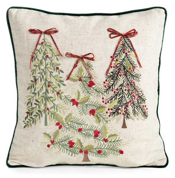 VÁNOČNÍ DEKORAČNÍ POVLAK NA POLŠTÁŘ CONIFER 45X45 CM VZOROVANÝ