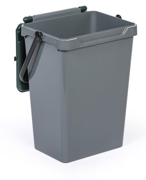 Plastový odpadkový koš pro třídění odpadu, šedá + tmavě zelená, 35 l