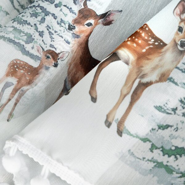 KRÁTKÁ VÁNOČNÍ ZÁCLONA NA PÁSCE XMAS18 150X40 CM VZOROVANÁ