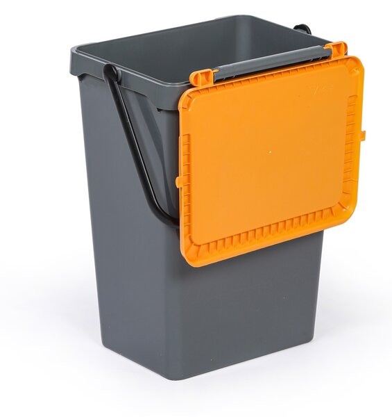 Plastový odpadkový koš pro třídění odpadu, šedá + žlutá, 35 l