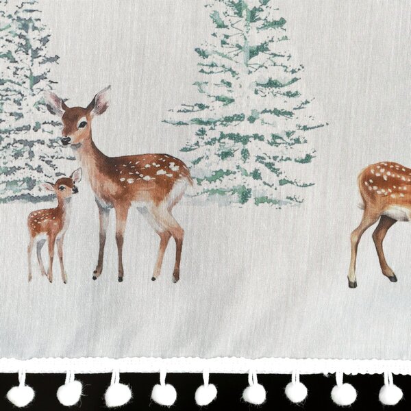 KRÁTKÁ VÁNOČNÍ ZÁCLONA NA PÁSCE XMAS18 150X40 CM VZOROVANÁ