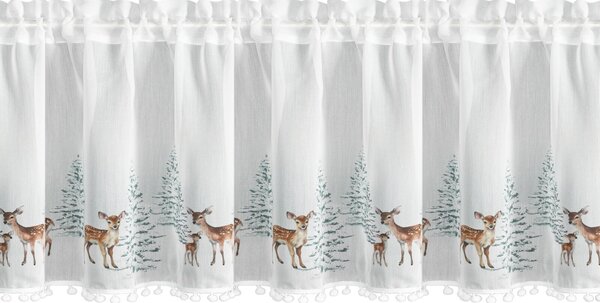 KRÁTKÁ VÁNOČNÍ ZÁCLONA NA PÁSCE XMAS18 150X40 CM VZOROVANÁ