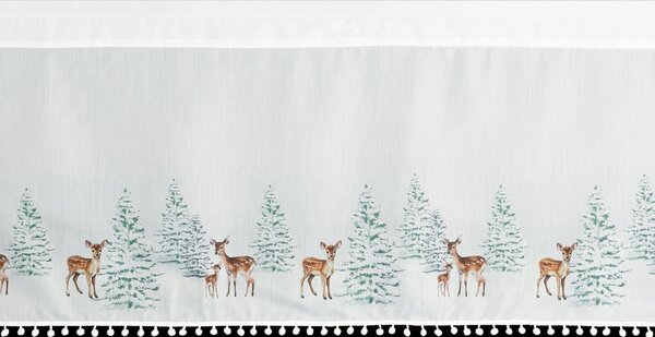KRÁTKÁ VÁNOČNÍ ZÁCLONA NA PÁSCE XMAS18 150X40 CM VZOROVANÁ