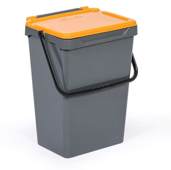 Plastový odpadkový koš pro třídění odpadu, šedá + žlutá, 35 l