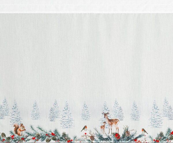 KRÁTKÁ VÁNOČNÍ ZÁCLONA NA PÁSCE XMAS19 150X70 CM VZOROVANÁ